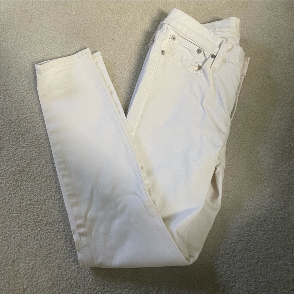 J. CREW CREME TOOTHPICK JEANS SIZE 27